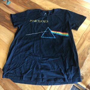 Pink Floyd Kids Black Graphic Tee with Rainbow Prism
